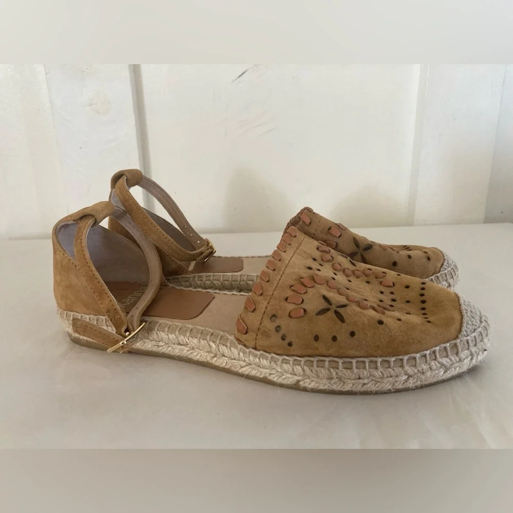 KANNA leather espadrilles sandals size 38 perforated design
